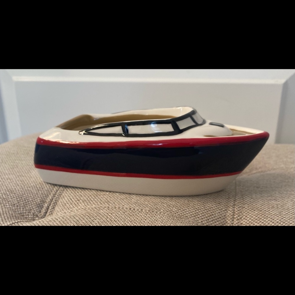 2007 Boston Warehouse Ceramic Boat/Yacht Model/Decoration/Holder RARE